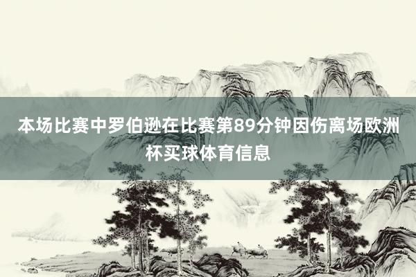 本场比赛中罗伯逊在比赛第89分钟因伤离场欧洲杯买球体育信息